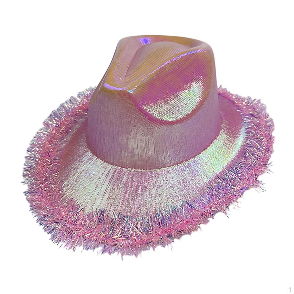 Cowboy Hat, Glitter Cowgirl Hats, Dress Up Decorative Breathable Headwear Sun Hat Jazz for