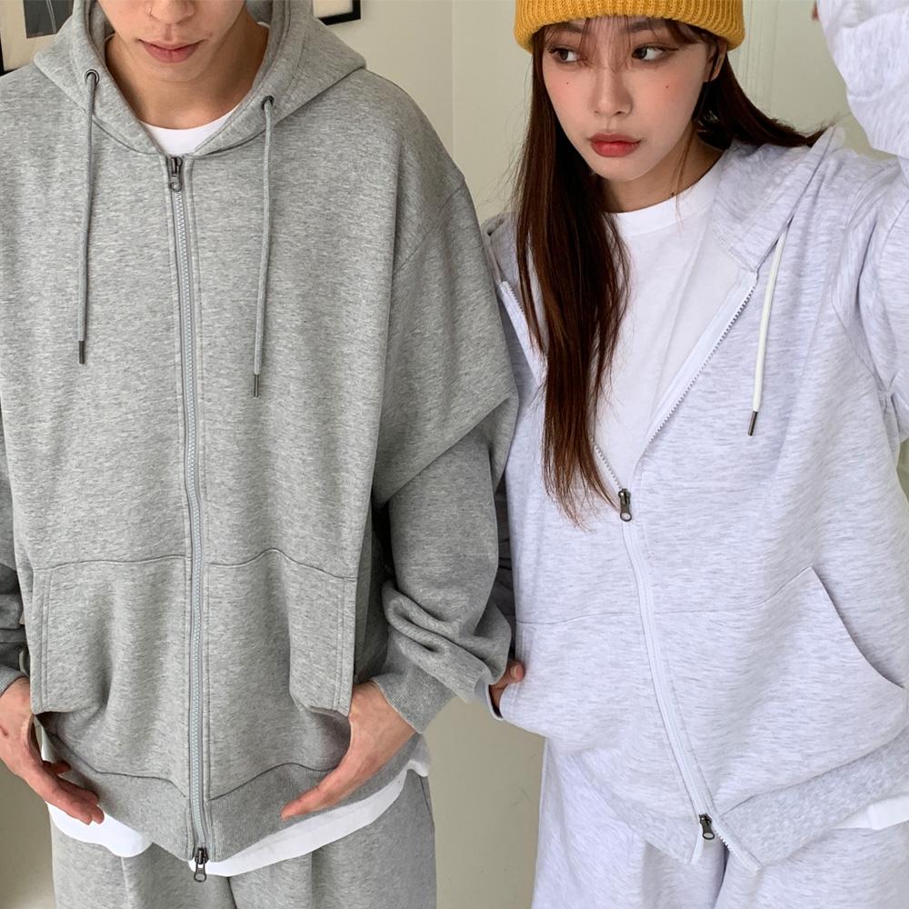 Rocked Garage [Unisex] Oversized Two-Way Zip-Up Hoodie (Fleece-Lined)
