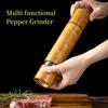 Household Solid Wood Manual Pepper Grinder,Sea Salt Pepper Mills,Black Pepper Seasoning Jar Bottle,Transparent Oak Grinder Tool