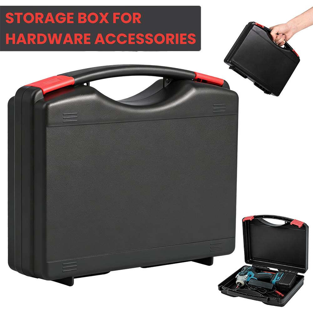 Small Hard Case Bag Portable Plastic Tool Storage Box with Dual Latch Shatterproof Hard Carrying Case for Household Workshop Car