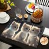 Starry Sky Cute Cat Placemat Waterproof and Oil-Resistant Restaurant Picnic Afternoon Tea Instagram-Style Healing Decor
