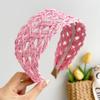 Elegant Woven Headband Wide Side Raffia Hairband Versatile Wide Brim Hairband  Holiday Style