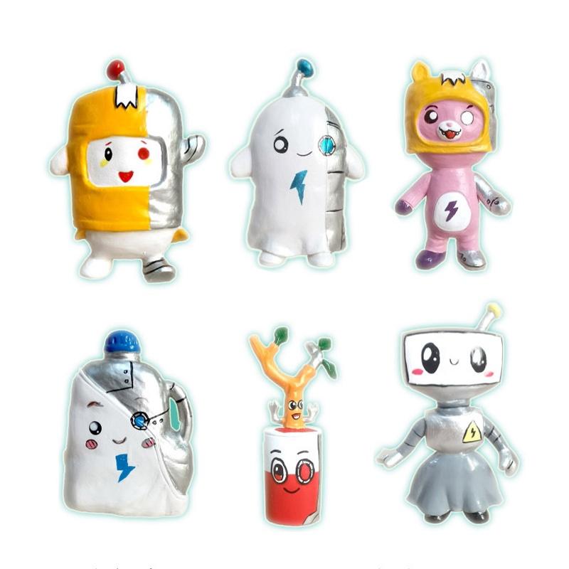 Lankybox Cat Toy Pvc Figurines Set Of 6 In Opp Bag