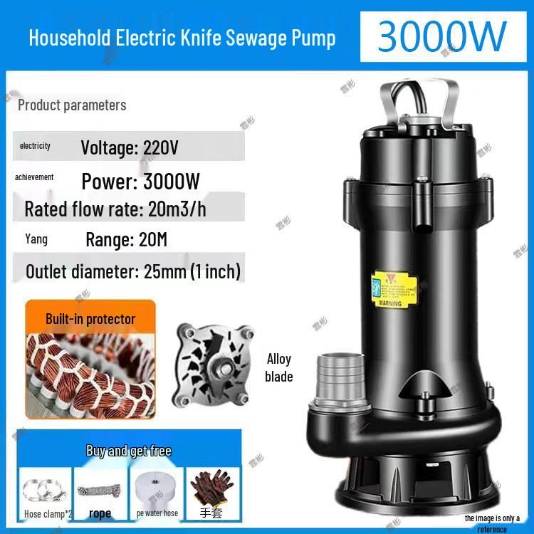 High-Power Agricultural Sewage and Septic Tank Cutter Pump