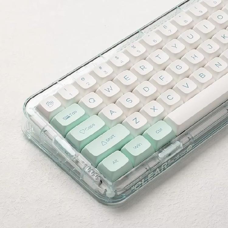 137PCS XDA PBT Keycaps with Heat Sublimated  Ice Mint Theme for Mechanical Keyboard Enthusiasts