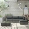 VidaXL 5-tlg. Garten-Lounge-Set mit Auflagen Poly Rattan Grau