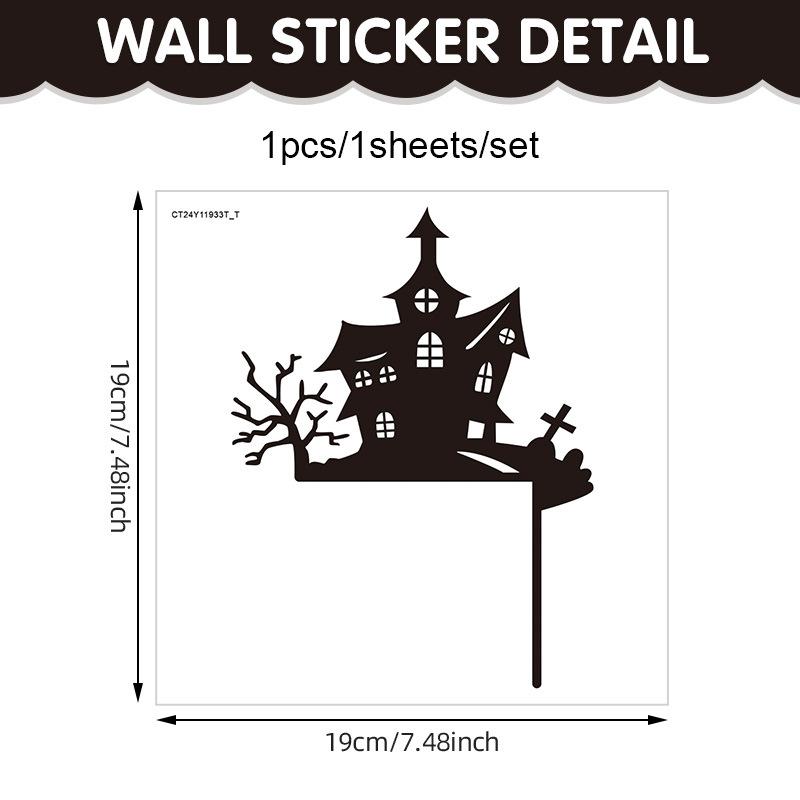 New Halloween Door Frame Decoration Sticker Witch Hat Pumpkin Wall Sticker Switch Sticker PVC Self-adhesive Sticker