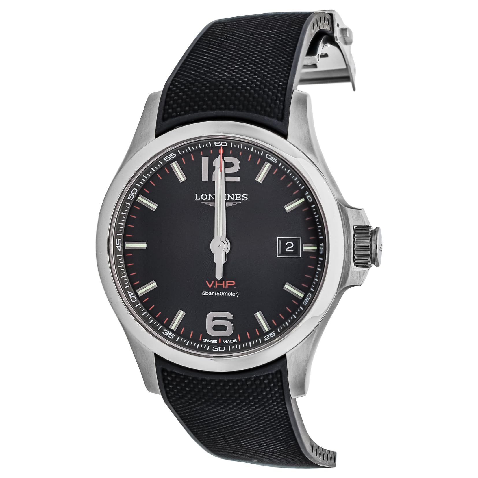 

Longines CONQUEST Quartz 5 ATM Water Sapphire Black Stainless Black Men s V.H.P. Watch, Resistant, Crystal, Dial, Steel, L3.726.4.56.9, [Used] чорний