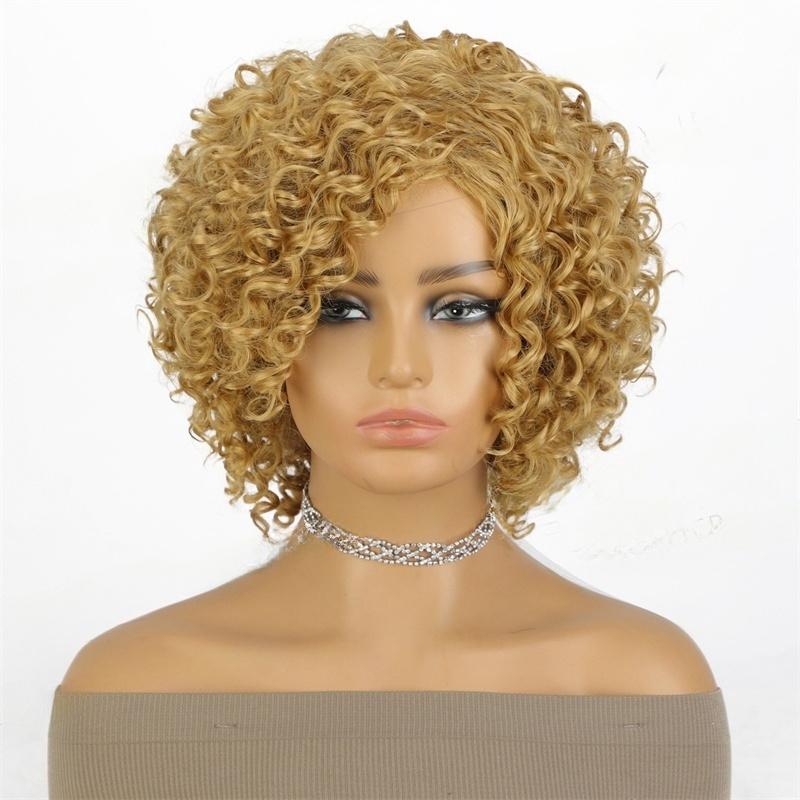 Wigs for Synthetic Fiber Afro Wig Short Haircut Cosplay Drag Queen Wigs Costume Roleplay Curly Wig Student