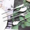 4pcs Gold Dinnerware Set Stainless Steel Cutlery Sets Mirror Flatware Silverware Knife Fork Spoons Set Party Kitchen Home Tableware