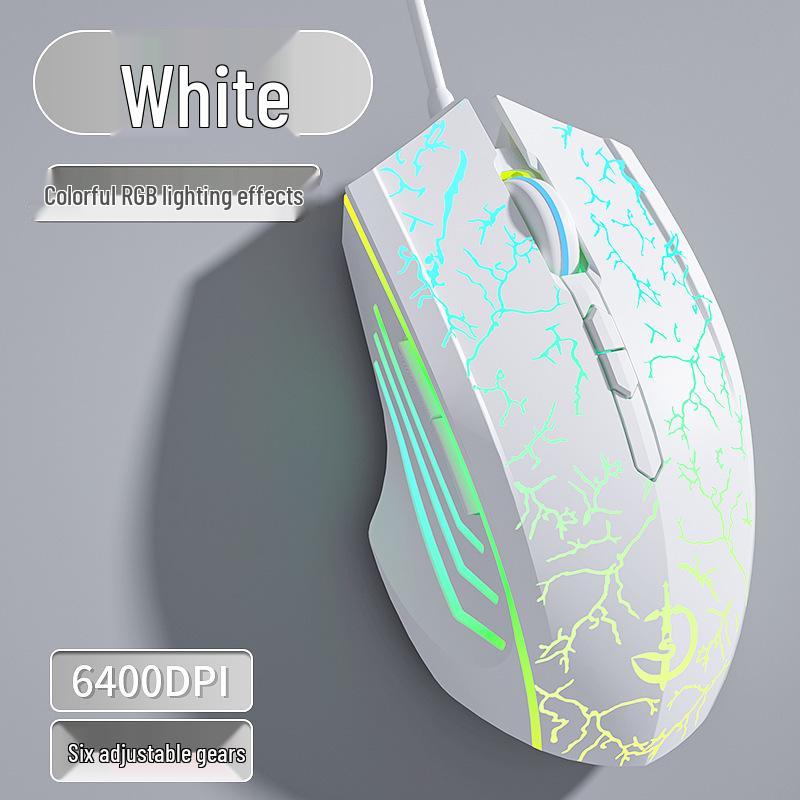 Wired Silent Mechanical Gaming Mouse with Side Buttons for Laptop/Desktop