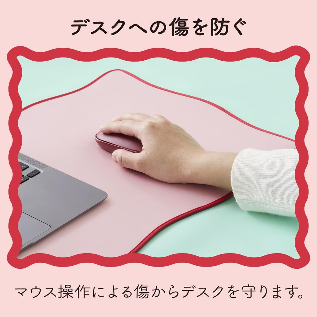 ELECOM Desk Mat Wave UKIU Pink MP-UKDM01PN