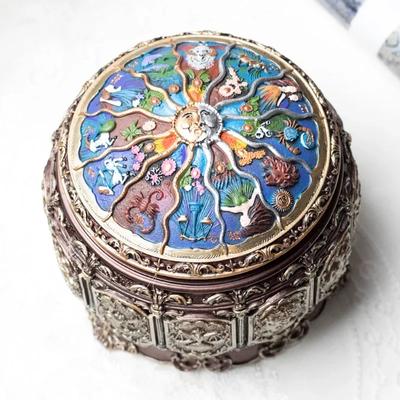 Ruchoma pozytywka w stylu vintage z mechanizmem bogini konstelacji, pozytywka ze znakami zodiaku, prezent na urodziny, Boże Narodzenie