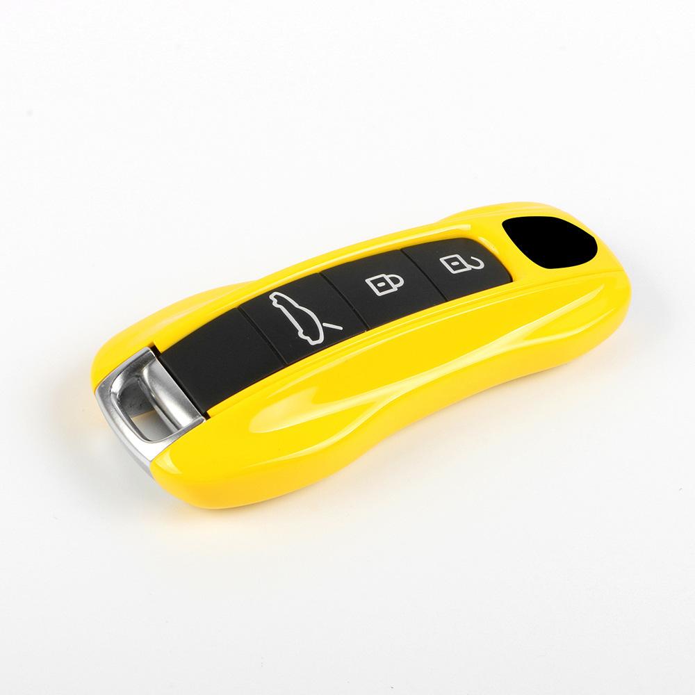 

For Porsche Solid Color Key Case Cayenne Macan718 Taycan911 Paramela Racing Yellow