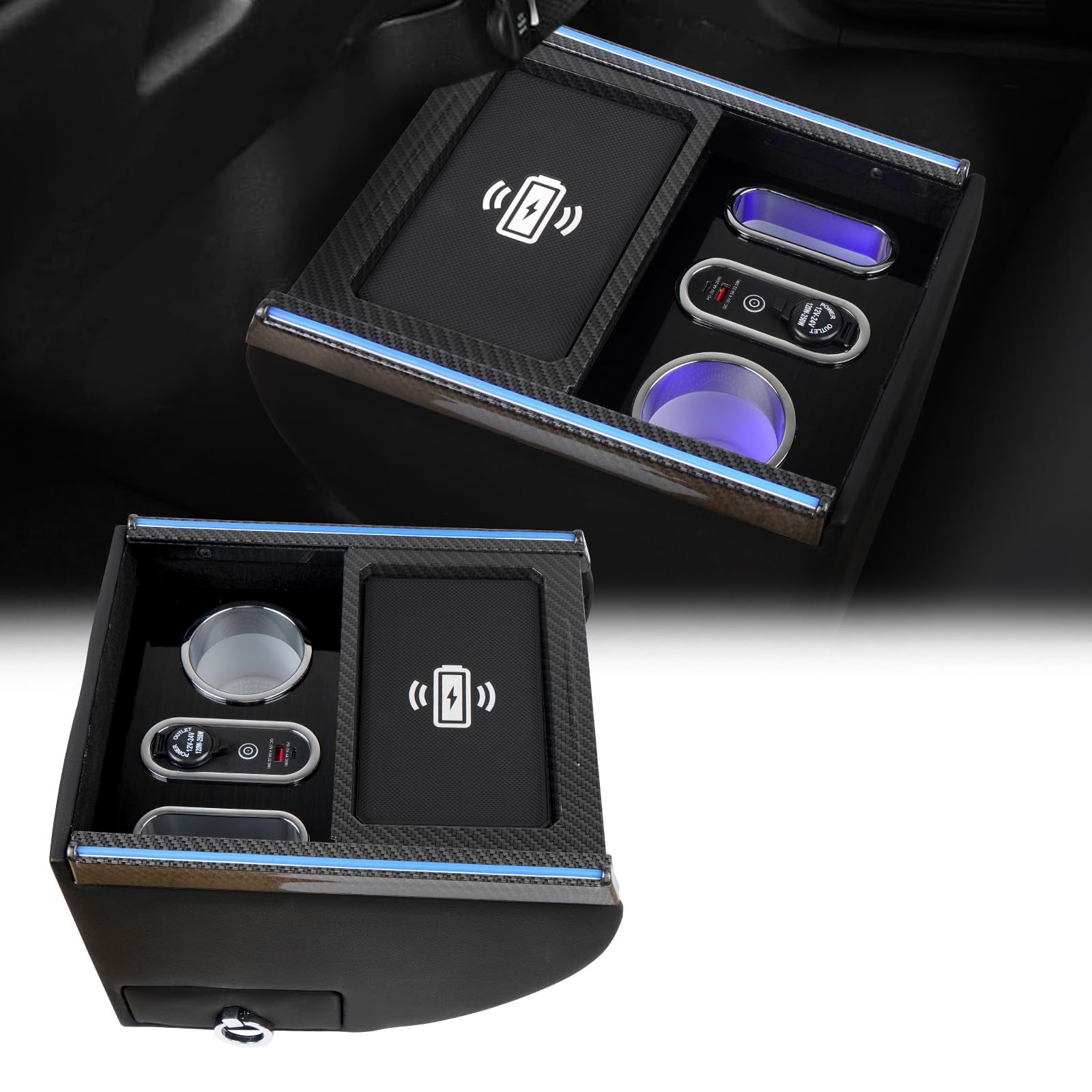 

POWER PANDA Console Box for the New and Custom and Center Drink Storage Accessory USB Port [Wireless Charging] N-BOX N-BOX (JF5 JF6) - Console, Tray,