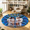 Round Rug Custom NameABBA Pattern Non Slip Carpet Home Floor Decor
