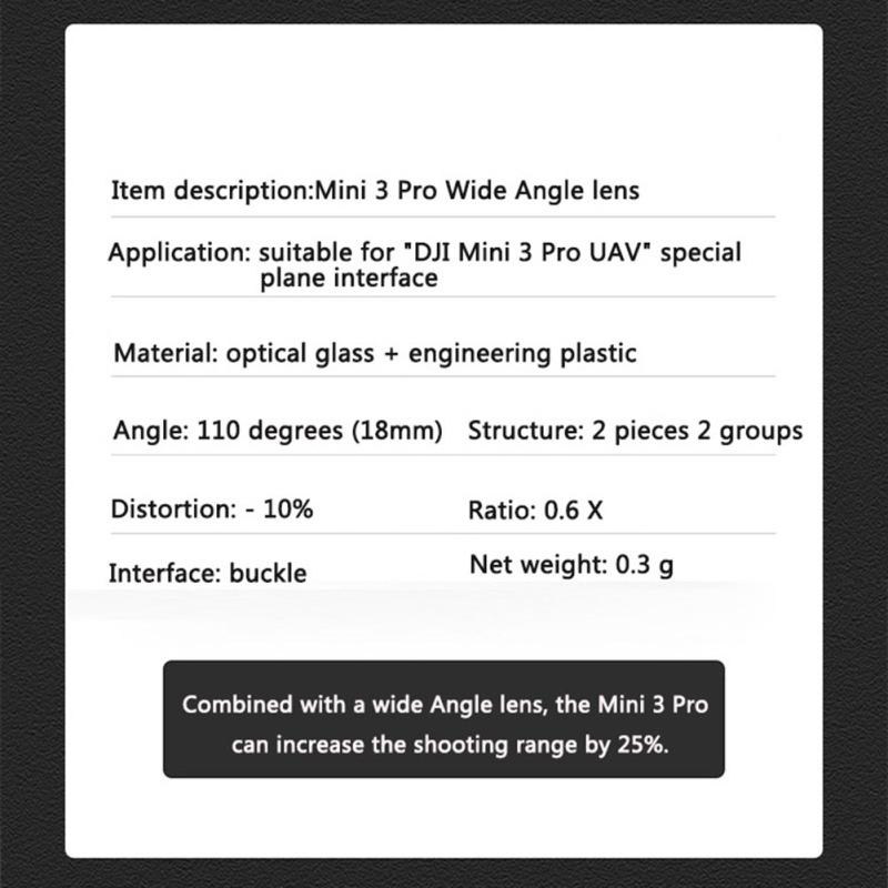 Filtru extern pentru obiectiv cu unghi larg compatibil pentru drona cu lupă Dji Mavic Mini 3 Pro Mini 3