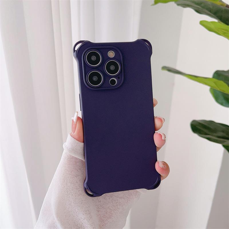 Solid color four corners anti-drop, suitable for Apple 14 mobile phone case integrated lanyard iPhone13 silicone 12promax soft case