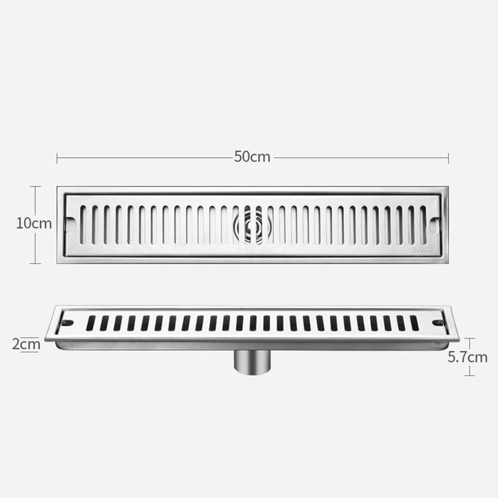 Bathroom Use 304 Shower Drain Floor Drain Rectangular Drainage Double-layer Filtration Easy Installation Design For Bathroom