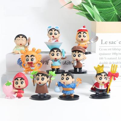10Pcs/Set Crayon Shin-Chan Action Figurine Plaything Delicious Spring Daybu Shin-Chan Figurine Collectible Model Doll