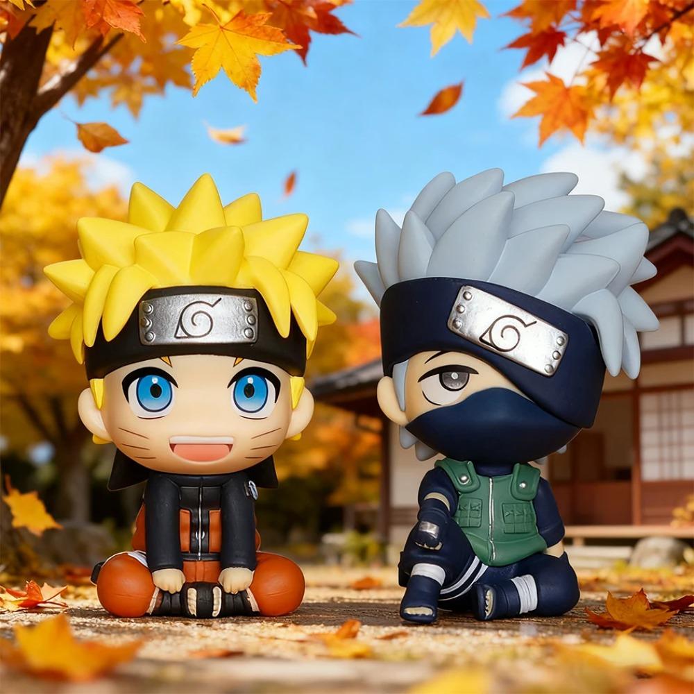FIGURINE Naruto Anime Naruto Kakashi Action Figure Versione Q Kawaii Sasuke Itachi Statuetta Decorazione Auto Modello da Collezione Giocattolo