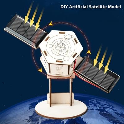 DIY Technology Aerospace Satellite Space Model Solar Artificial Satellite Children's Education Handmade Material Assembly Toy