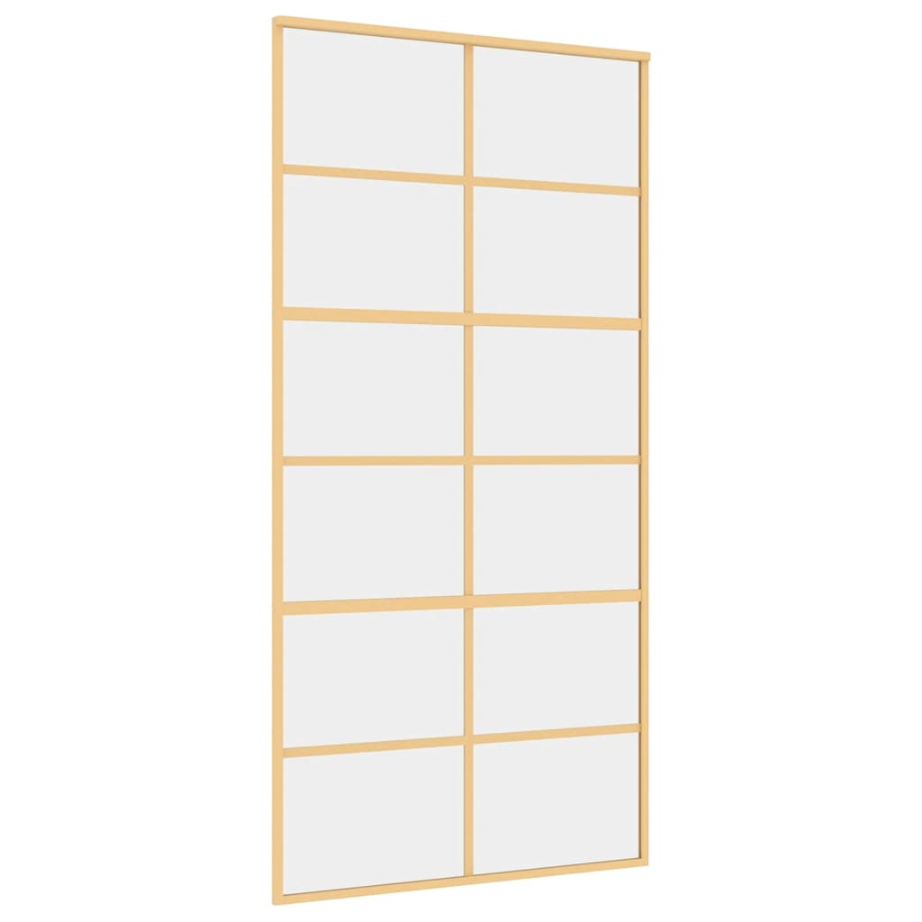 Vidaxl Sliding Door, Gold, 102.5X205 Cm, Transparent ESG Glass