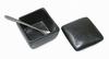 Set of 10 Black Crystal Square Condiment Containers Made In Japan Ceramic Stainless Steel Spoon Included Commercial Use Ichimi Salt Sansho Shichimi