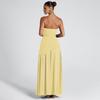 European & American Elegant Off-Shoulder Slim Fit Slit Dress with Ribbon Back