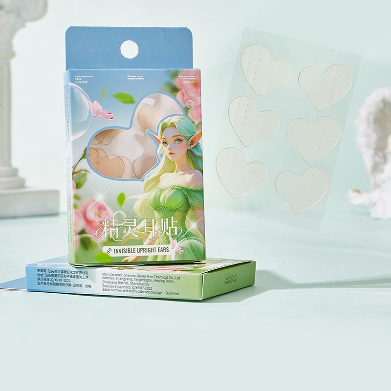Heart-Shaped Elf Ear Support Stickers Invisible Ear Corrector Earlobe Support Patches Elf Ear Makeup V-Face Stickers Easy Use