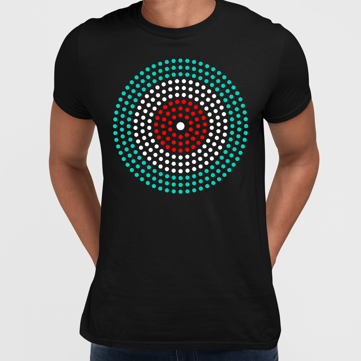 Modern Geometric Elements Line Dots Shapes Printed T-shirts Unisex Sample S чёрный