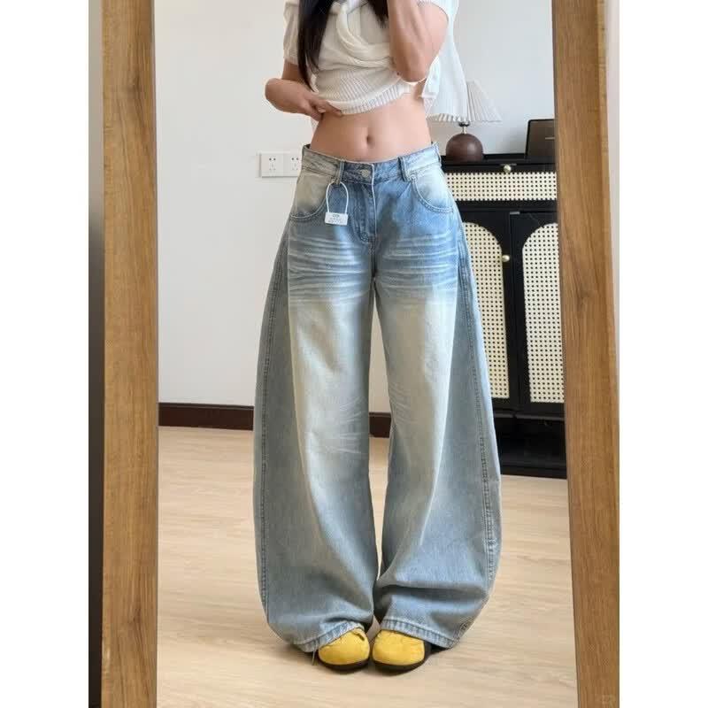 Zuose Petite Low-Waist Embroidered Wide-Leg Jeans XS