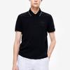 Fila Letter Logo Knitted Solid Color Short Sleeve Polo Shirt Men Polo Shirts Black F11M238105FBK