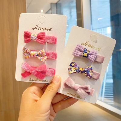 3pcs Kids Bow Hair Pin Candy Color Gradient Patchwork Hair Clips for Baby Girls Children Headwear Girls Kids Hair Accessories