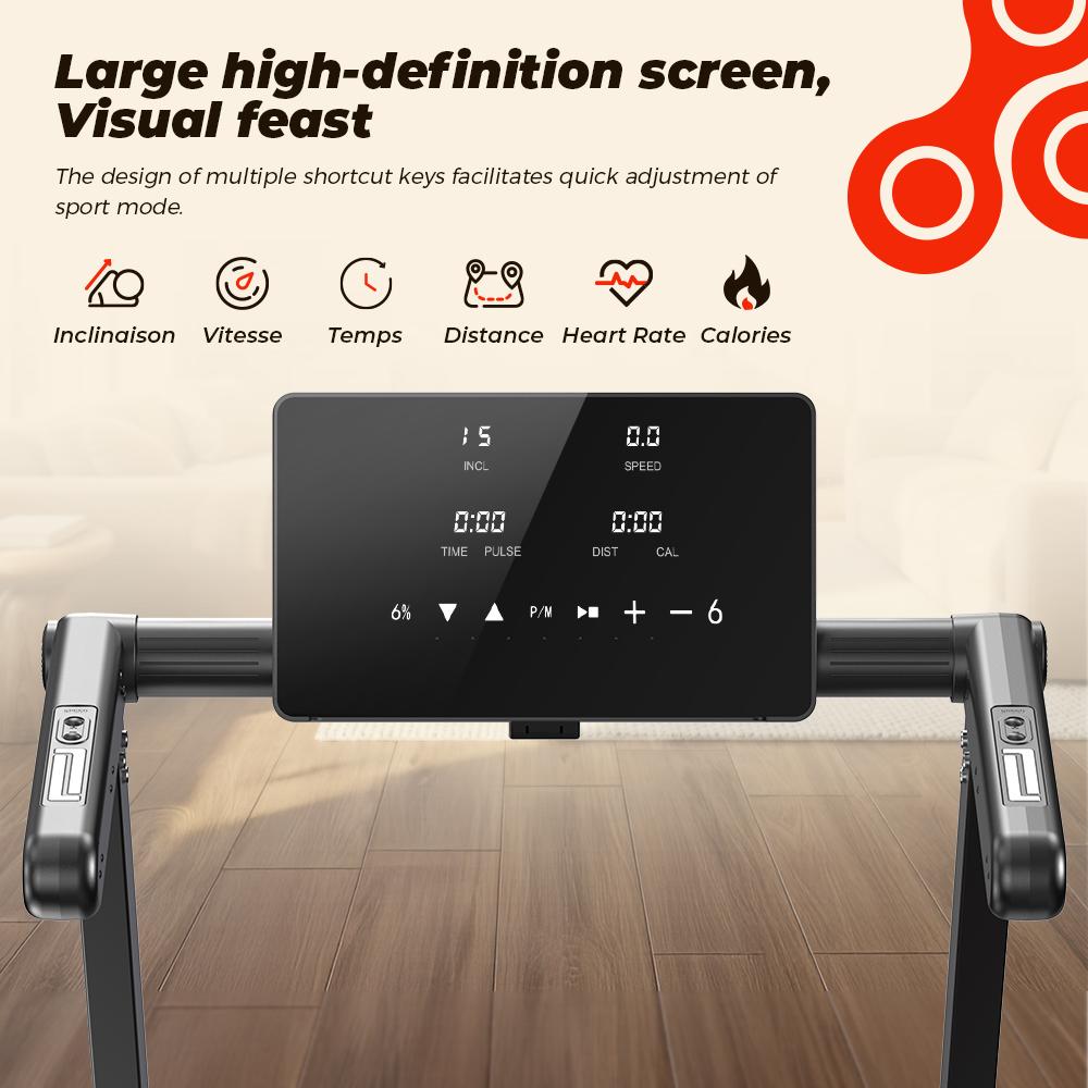 Formill FT62 Electric Treadmill With 4.0 Hp Brushless motor, automatic incline, shock absorption and space-saving design