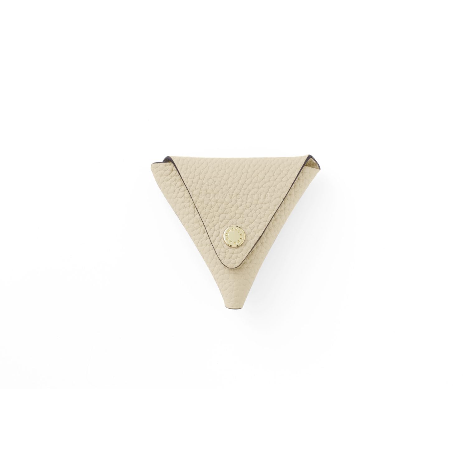 

Bonaventura Triangle Coin Case in Shrink Leather (Ivory) - Made with Genuine European Leather, Perfect as a Gift (BCCT4-IV)