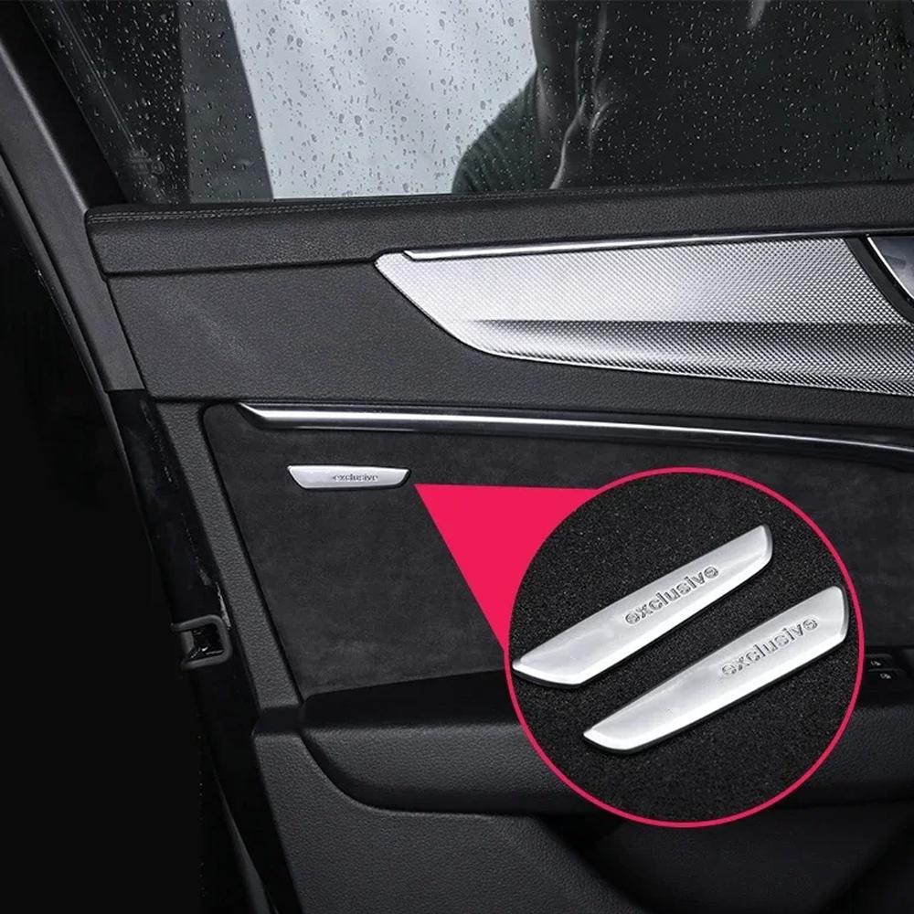 Rline Exclusive Badge For VW Sticker 2pcs Interior Armrest Sticker Rline Emblem Sticker For VW Bora Golf CC Tiguan Passat GTI