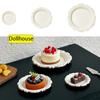 3Pcs Girl Toy Miniature Dollhouse Pastry Plate Mini Retro Carving Tray Disc Play Kitchen Food For Doll Accessories