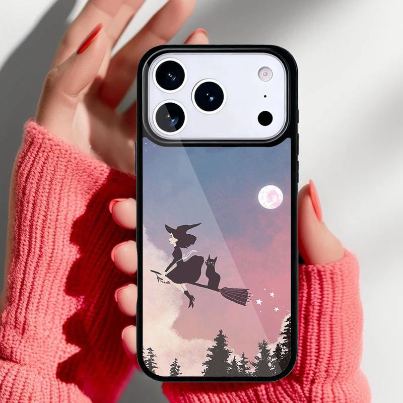 Halloween Moon Witch Horror Phone Case for iPhone 17 16 15 14 13 Pro Max Back Cover for 12 11 Pro Coque