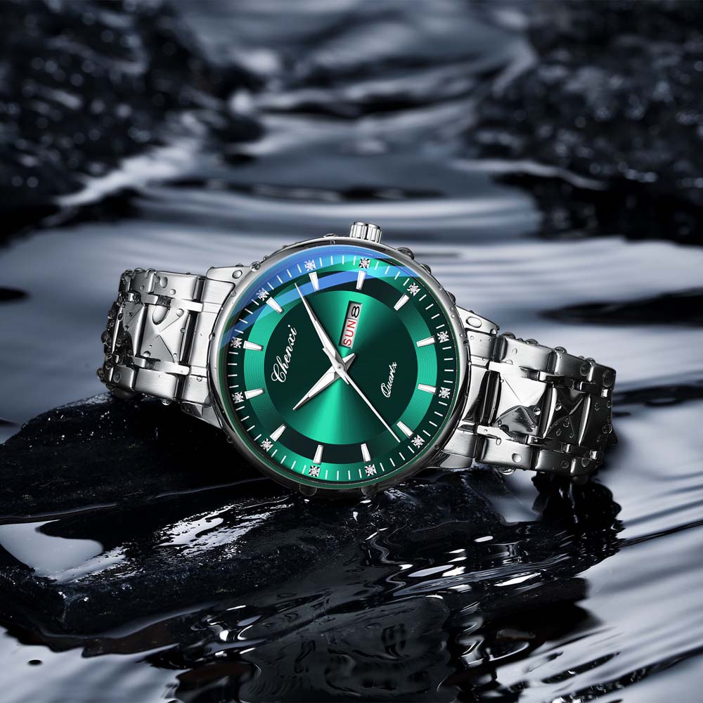 CHENXI High Quality Men's Quartz Watch Minimalist Stainless Steel Strap Date Curved Mirror Display Waterproof Man Watches