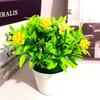 Rose Mini Plastic Artificial Flower Green Plant Potted Plant For Decor Indoor