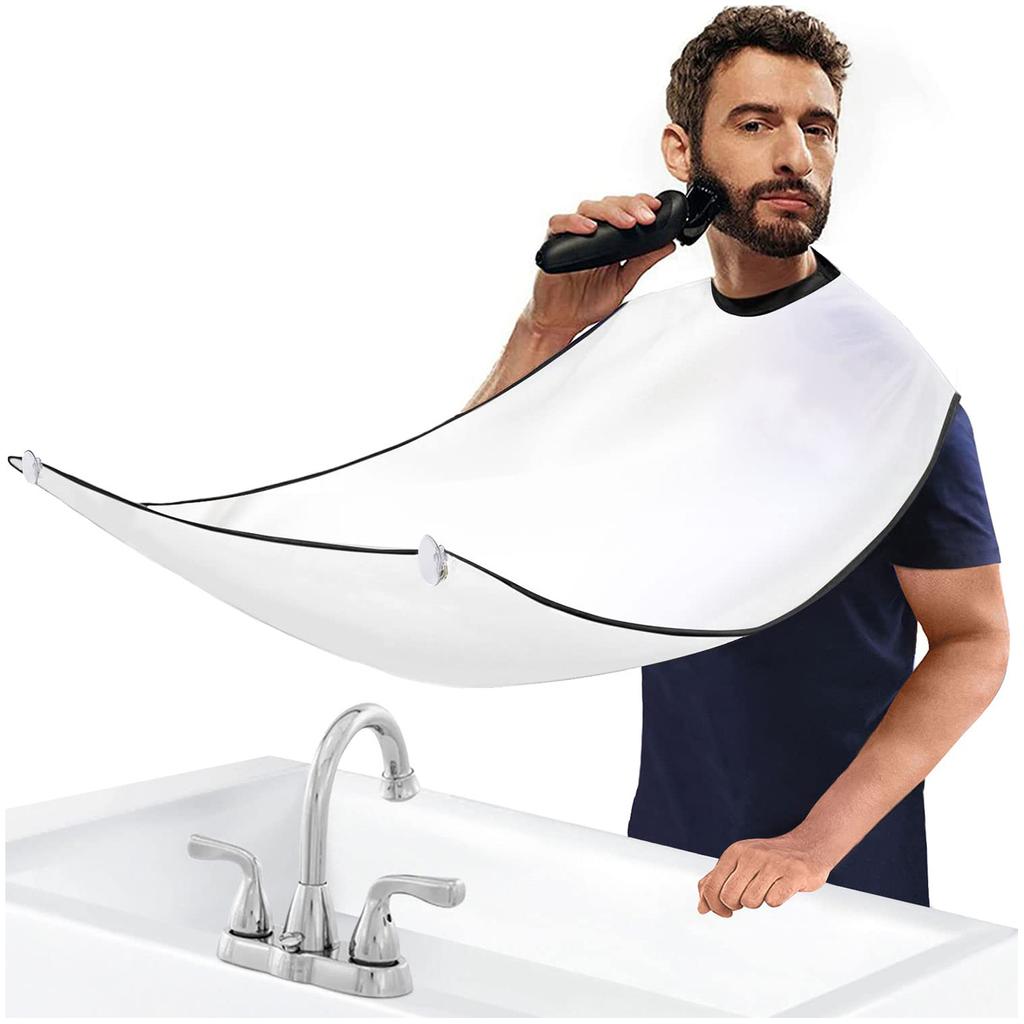 Waterproof Beard Apron for Men,Shaving Cloth with Suction Cup,Hair Catcher & Trimmer Holder,Unisex Grooming & Kitchen Care Gift