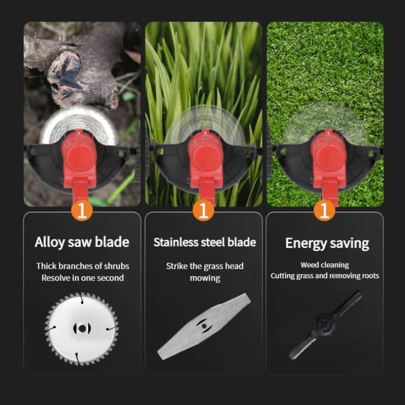 Electric Lawn Mower 24V Lithium Battery Grass Trimmer, Multi-Function Yard Cutter With 5 Adjustable Height Settings