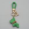 1PC Mini French Bulldog Keychain - Leather & Braided Rope Anti-lost Puppy Pendant, Cute Auto Car Key Accessory