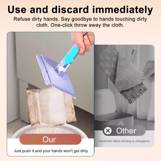 Mop plat mic Mop cu față de prosop Mop ușor Sistem cu clips Schimbare ușoară a pad-ului Mop pentru podea bucătărie baie