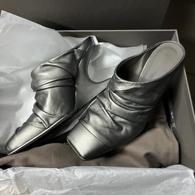Nischen-Design-Sinn, Unkonventionelle Fischmaul-High Heels, Damen Sommer Plissierte Zehenkappe Keilabsatz Halbschuhe