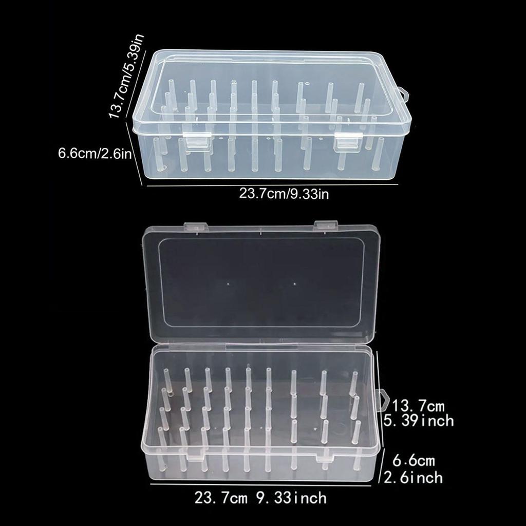 Sewing Thread Storage Box Sewing Thread Box Portable Bobbin Carrying Case Household Clear Empty Sewing Yarn Spools Container