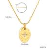 Vintage Oval Sun Pendant Necklace Fashionable Versatile Choker Chain