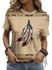 Ethnic Style Geometric 3D Print T-Shirts Women's Short Sleeve Round Neck T Shirt Harajuku Y2K Casual Tees Tops Female Clothing
