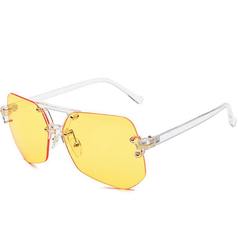 Fashion Clear Transparent Glasses Big Frames For Women Men Rimless Irregular Spectacle Frames Unisex Eyewear